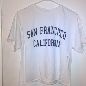 BRANDYMELVILLE white san francisco t-shirt 🤍💙